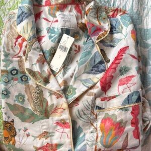 Anthropologie Michelle Morin Multicolor Floral Pajama Top